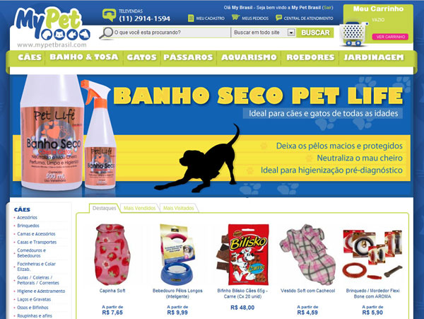 Imagem do novo site da My Pet Brasil